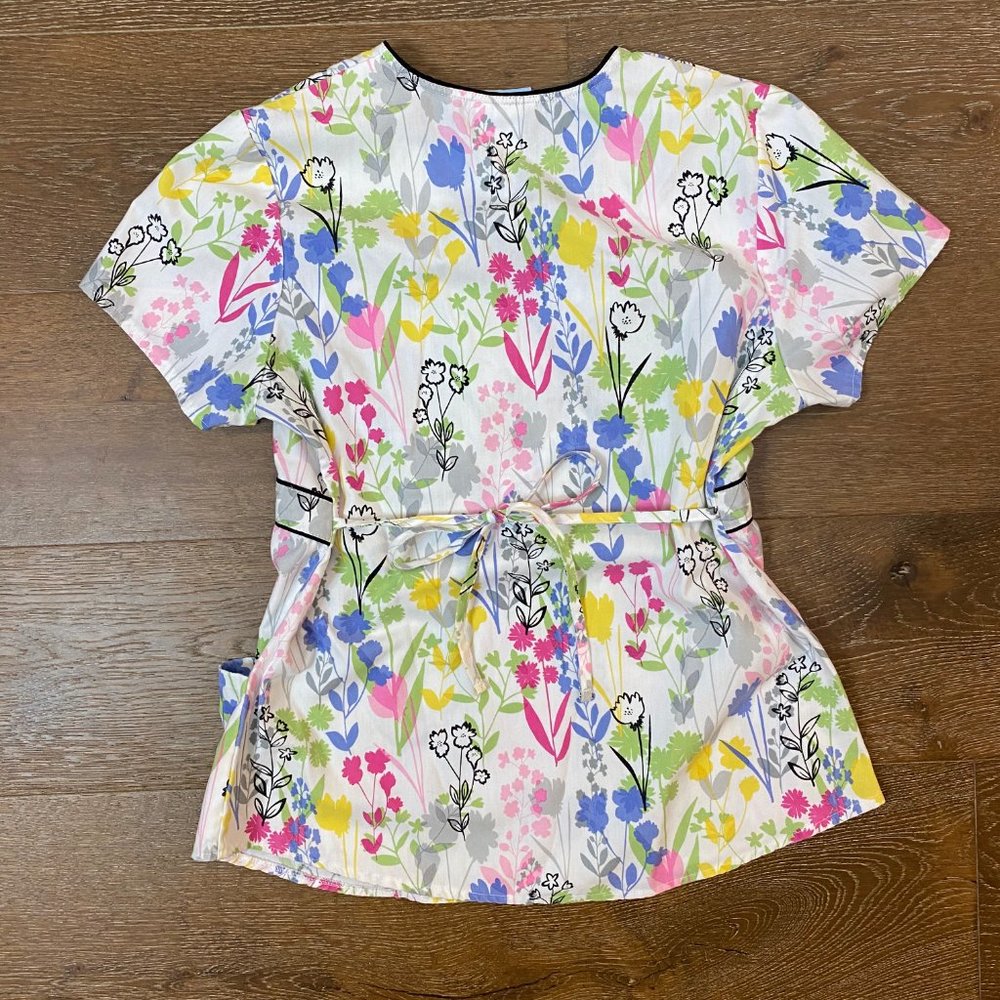 Colorful Spring Scrub Top - Picture 2 of 3